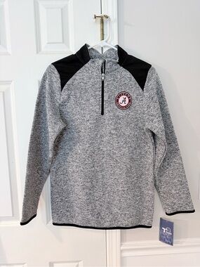 University of Alabama Gray Heather 1/4 Zip Pullover